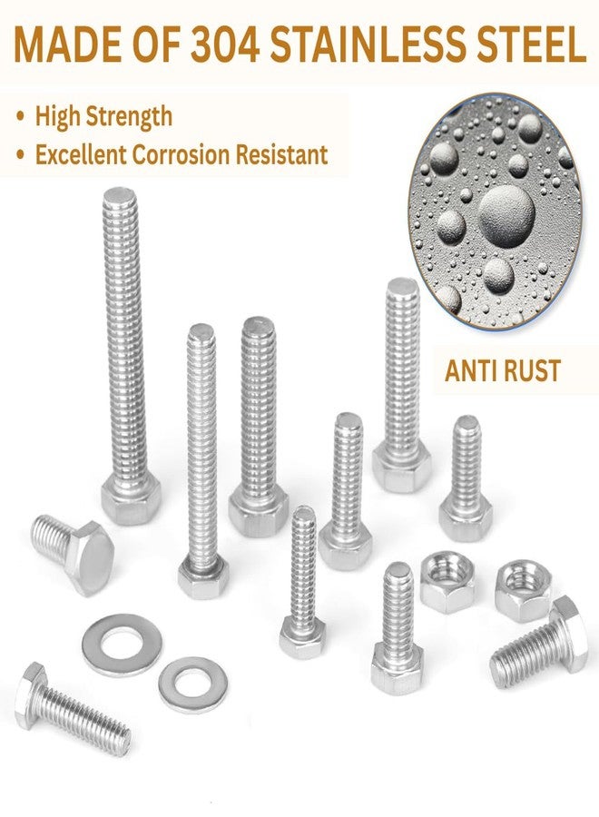 GENERASIS Nuts and Bolts Set | Metric M3 M4 M5 | 304 Stainless Steel Hex Bolts, Nuts & Washers Assortment Kit with Storage Box (Pack of 390 Pieces) - Image 3